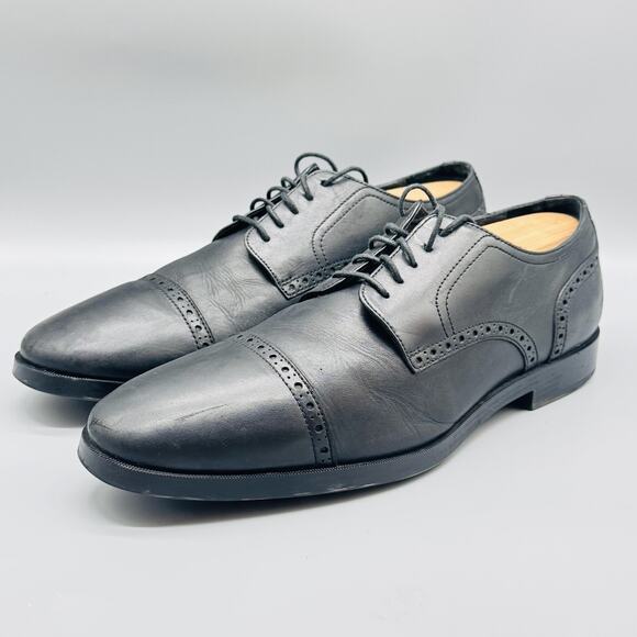 Cole Haan Shoes Mens 10 Black Leather Grand OS Oxford Cap Toe Slip On Dress main image 9